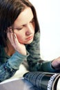 Woman reading a magazine Royalty Free Stock Photo