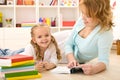 Woman reading to her little girl Royalty Free Stock Photo