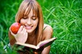 Woman reads book Royalty Free Stock Photo