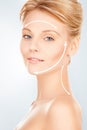 Woman ready for cosmetic surgery Royalty Free Stock Photo