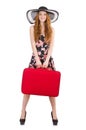 Woman ready for summer holiday isolated Royalty Free Stock Photo