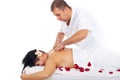 Woman receiving back massage at spa Royalty Free Stock Photo