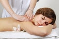 Woman receiving a back massage Royalty Free Stock Photo