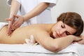 Woman receiving a back massage Royalty Free Stock Photo