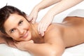 Woman receiving shoulder massage Royalty Free Stock Photo