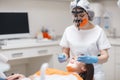 Woman at the reception of a dentist in a dental clinic.