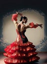 woman in red dancing flamengo