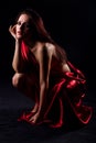 Woman in Red Gown Royalty Free Stock Photo