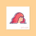 Woman with red hair. High quality color vector illustration of a woman in profile with laterings. Royalty Free Stock Photo