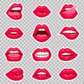 Woman red lips Royalty Free Stock Photo