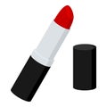 Red Lipstick Flat Icon Isolated on White