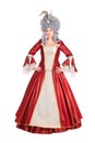 Woman in red queen dress Royalty Free Stock Photo