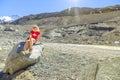 woman at Morteratsch glacier