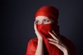 Woman in red veil photo Royalty Free Stock Photo