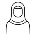 Woman refugee icon, outline style
