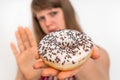 Woman refuses to eat donut