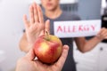 Woman Refusing Apple Royalty Free Stock Photo