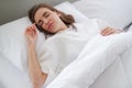 woman relax time on the bed in morning Royalty Free Stock Photo