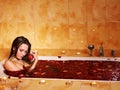 Woman relaxing in bath. Royalty Free Stock Photo