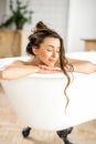 Woman relaxing in the bathtube Royalty Free Stock Photo