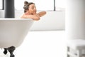 Woman relaxing in the bathtube Royalty Free Stock Photo