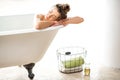 Woman relaxing in the bathtube Royalty Free Stock Photo