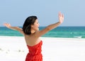 Woman Relaxing on a Beach