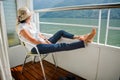 Woman relaxing on boat cruise Royalty Free Stock Photo