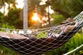 Woman relaxing in a hammock Royalty Free Stock Photo