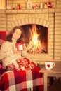 Woman relaxing at home Royalty Free Stock Photo