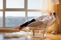Woman relaxing at home Royalty Free Stock Photo