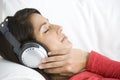 Woman Relaxing Listening To Music Royalty Free Stock Photo