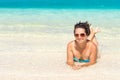 Woman relaxing in the sea