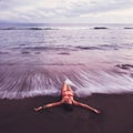 Woman Relaxing on Tropical Beach