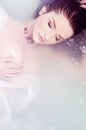 Woman relaxing in water Royalty Free Stock Photo