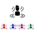 Woman relaxing in water multi color icon. Simple glyph, flat vector of spa icons for ui and ux, website or mobile application