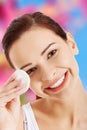 Woman removing make up Royalty Free Stock Photo