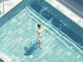 pool woman girl swimming young water summer illustration swim person holiday. Generative AI.