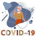 Woman in respiratory medical mask call to fight with virus, concept of world epidemy of covid19