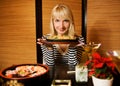 Woman in a restaurant