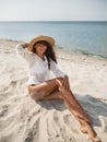 Woman Resting on the Beach During Vacation Royalty Free Stock Photo