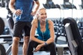 Woman resting in gym Royalty Free Stock Photo