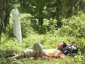 Woman Resting In Tropical Forest Royalty Free Stock Photo