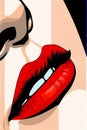 woman poster retro lip comic illustration fashion girl art face wow. Generative AI.