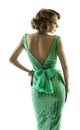 Woman retro fashion sparkle sequin dress, elegant vintage style Royalty Free Stock Photo