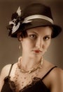 Woman retro revival portrait Royalty Free Stock Photo