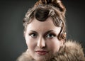 Woman retro revival portrait. Royalty Free Stock Photo