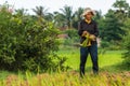 A woman rice farmer in Cambodia