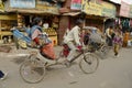 Woman on rickshaw Royalty Free Stock Photo