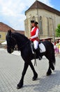 Woman rider on horse - Carolina citadel in Alba Iulia, Romania Royalty Free Stock Photo